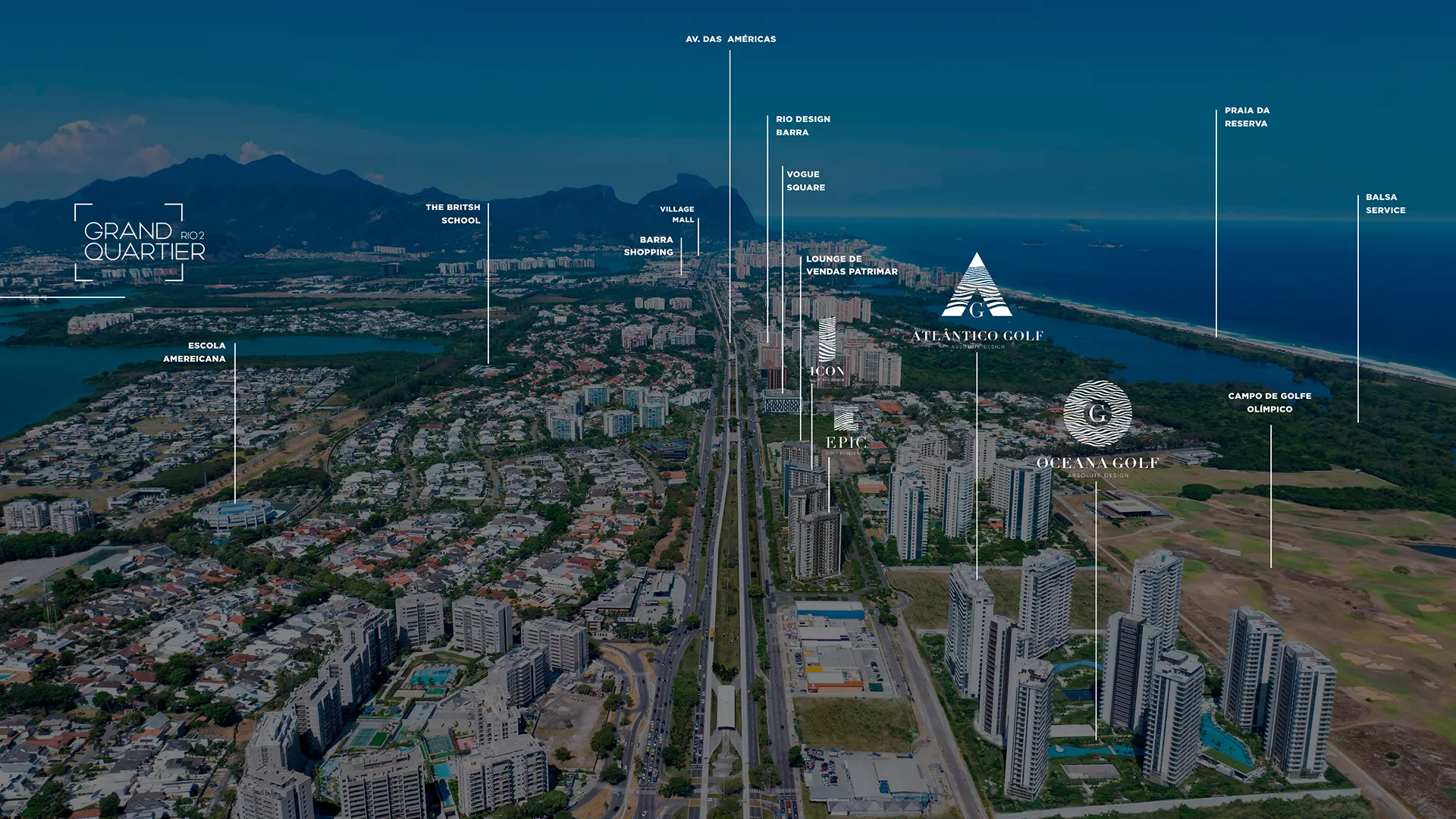Vista aérea da região da Barra da Tijuca, Rio de Janeiro